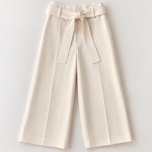 Theory Ivory Wide Leg Pants Size 8 | Minimalist Tailored Culottes